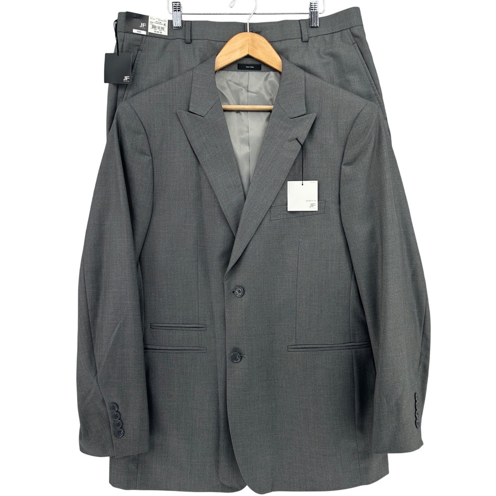 J.Ferrar Mens Modern Fit Gray Sharkskin Two Button Suit Set 42R 38x30 Careercore